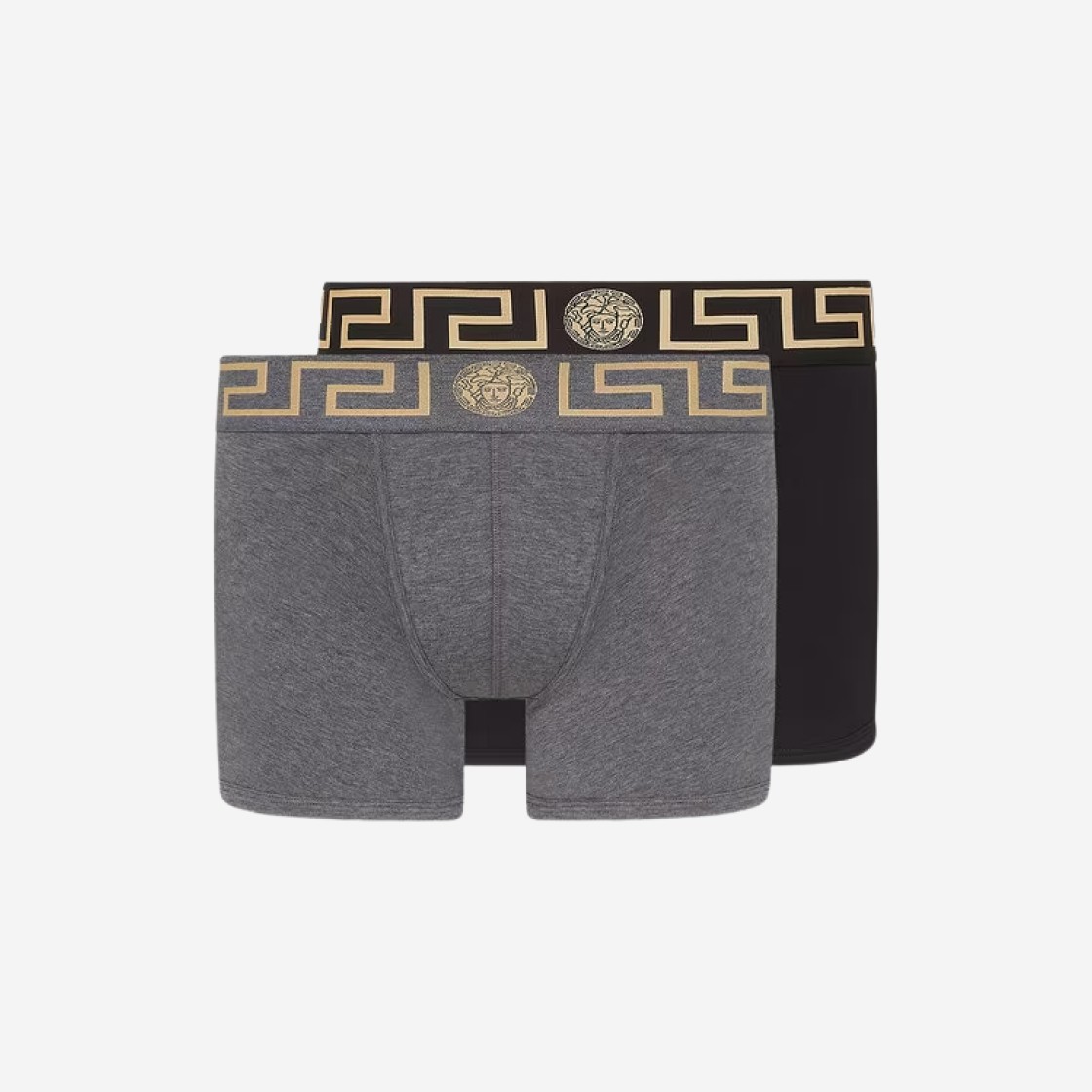 Versace Greca Border Long Trunks Grey Black (2 Pack) 상세 이미지 1