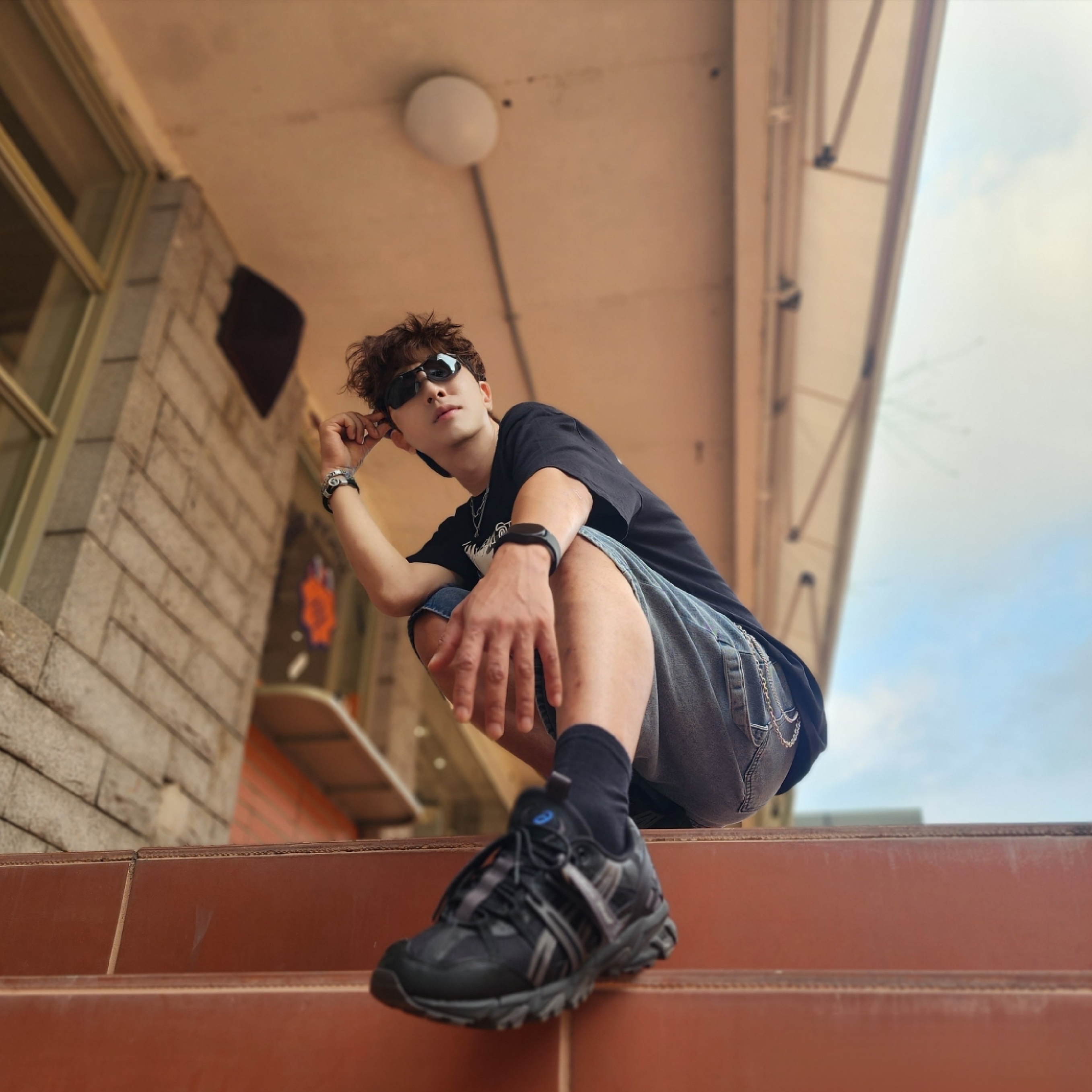 Stussy x Gang Starr Take It Personal T-Shirt Black, Asics Gel-Sonoma 15-50 Black Obsidian Grey 착용 스타일 - 1