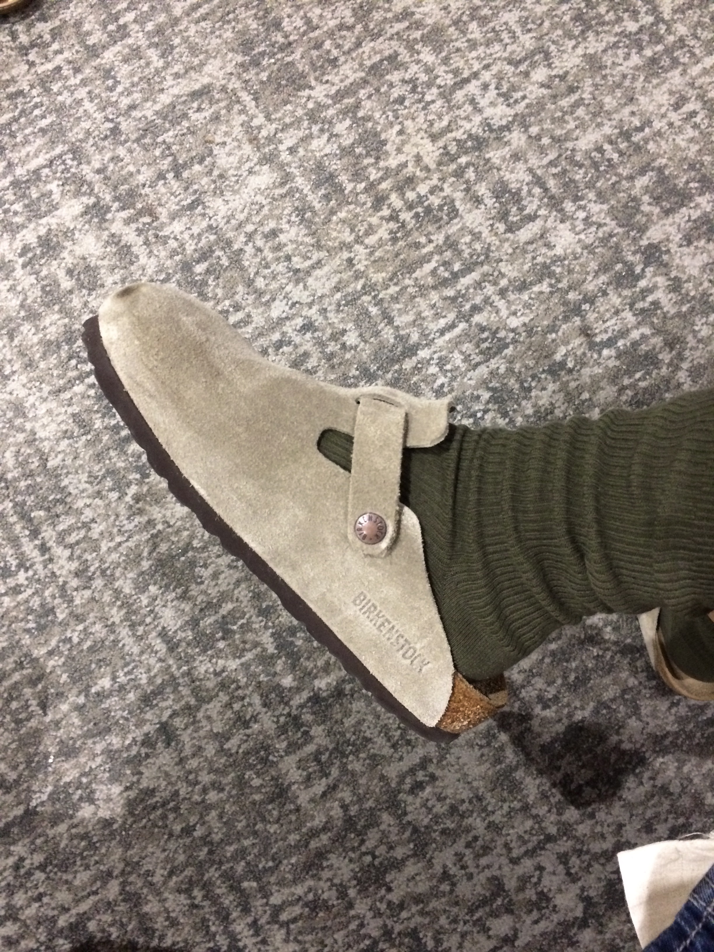 Birkenstock Boston Soft Footbed Taupe - Regular 착용 스타일 - 4