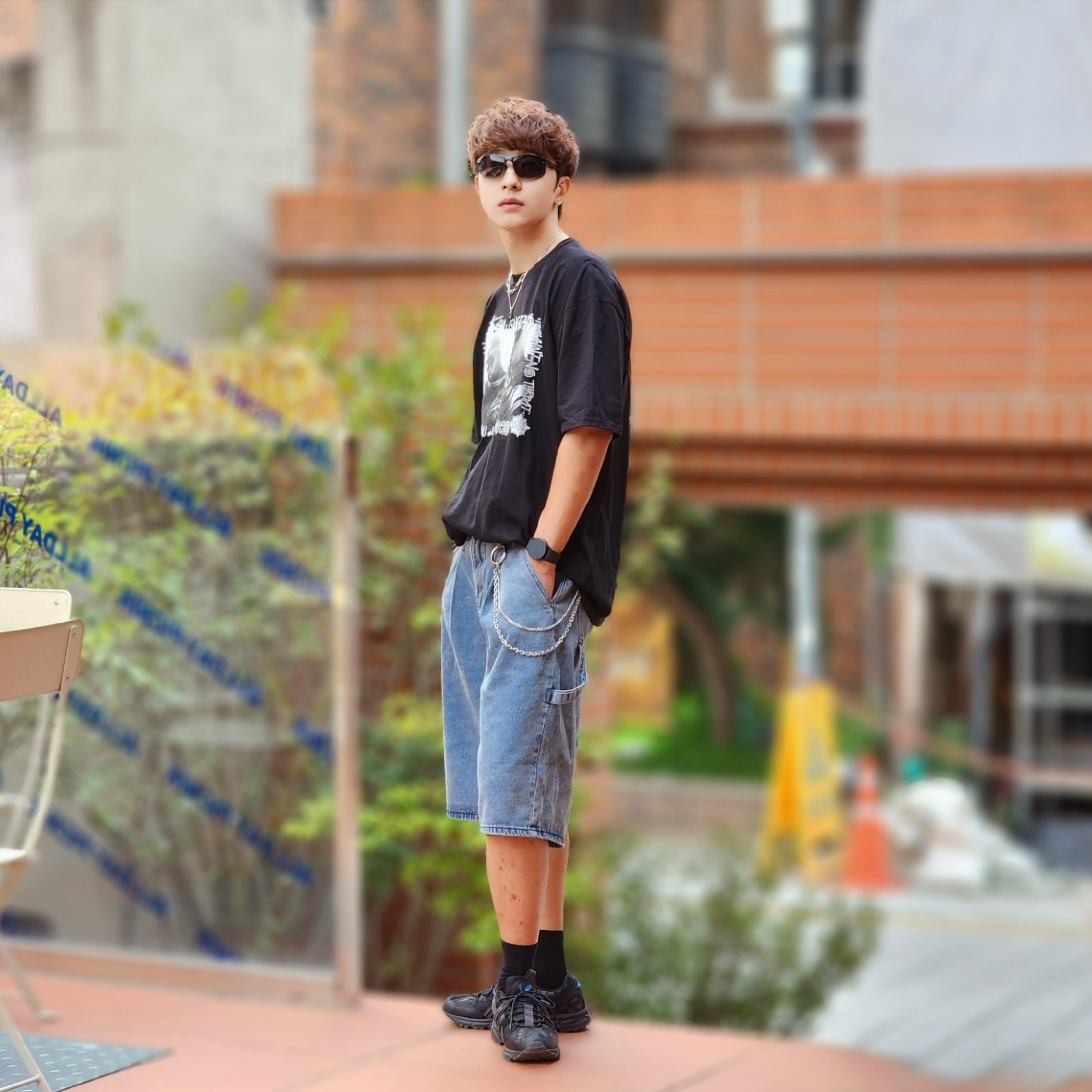 Stussy x Gang Starr Take It Personal T-Shirt Black, Asics Gel-Sonoma 15-50 Black Obsidian Grey 착용 스타일 - 5