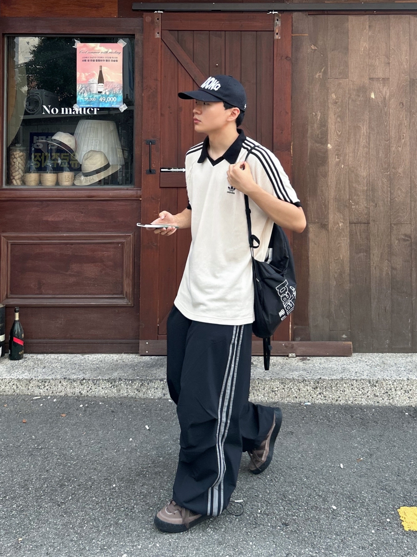 Adidas Adicolor Classics Waffle Polo Shirt Wonder White - KR Sizing 착용 스타일 - 1