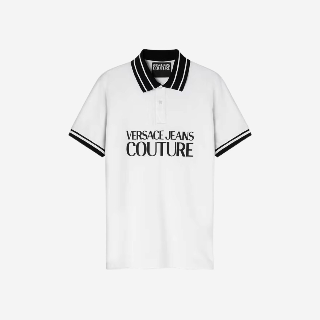 Versace Logo Polo Shirt White 상세 이미지 1