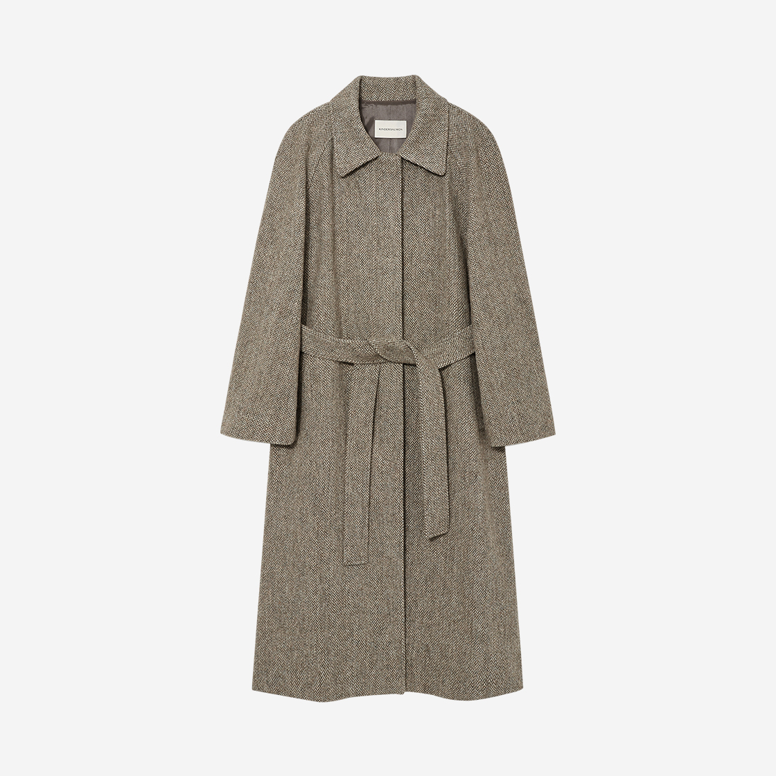 FW23OUT14KK Kindersalmon Women Scotchtweed Wool Single Coat Khaki - FW23