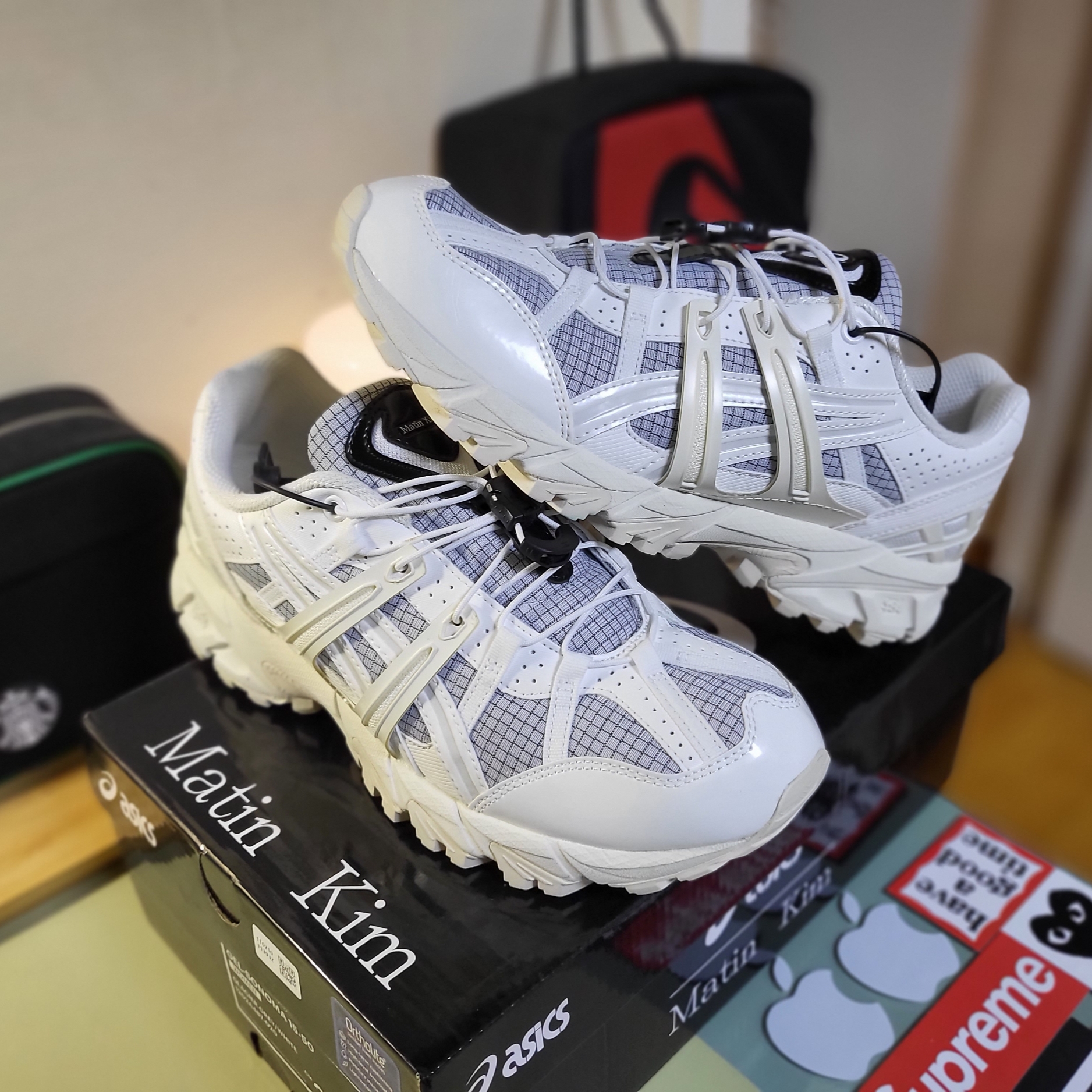 (W) Asics x Matin Kim Gel-Sonoma 15-50 Glacier Grey White 착용 스타일