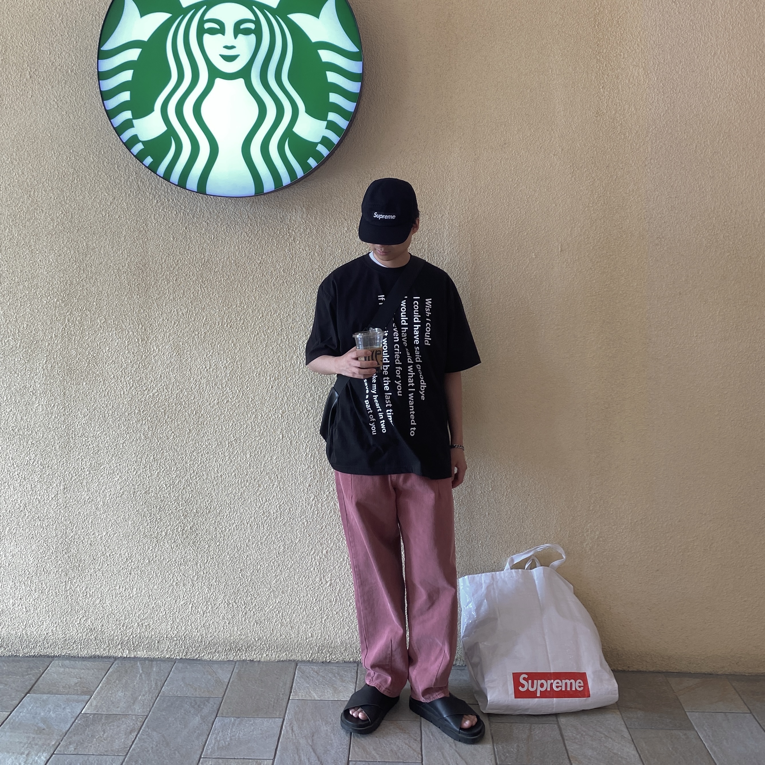 Supreme Washed Chino Twill Camp Cap Black, Supreme Corduroy Camp Cap Black - 22FW 착용 스타일 - 4
