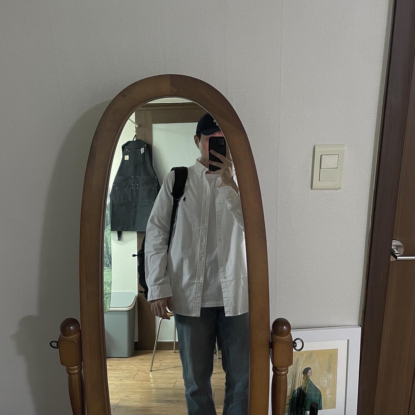 [30% 적립] Polo Ralph Lauren Classic Fit Garment Dyed Oxford Shirt White 착용 스타일 - 2