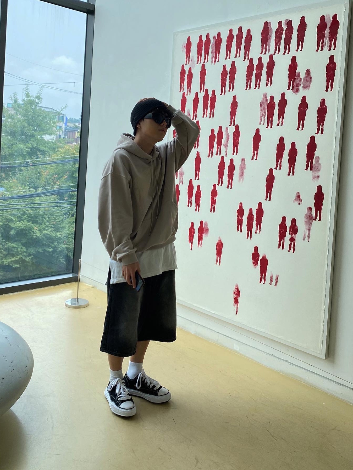 Maison Mihara Yasuhiro Peterson OG Sole Canvas Low Sneakers Black 착용 스타일 - 2