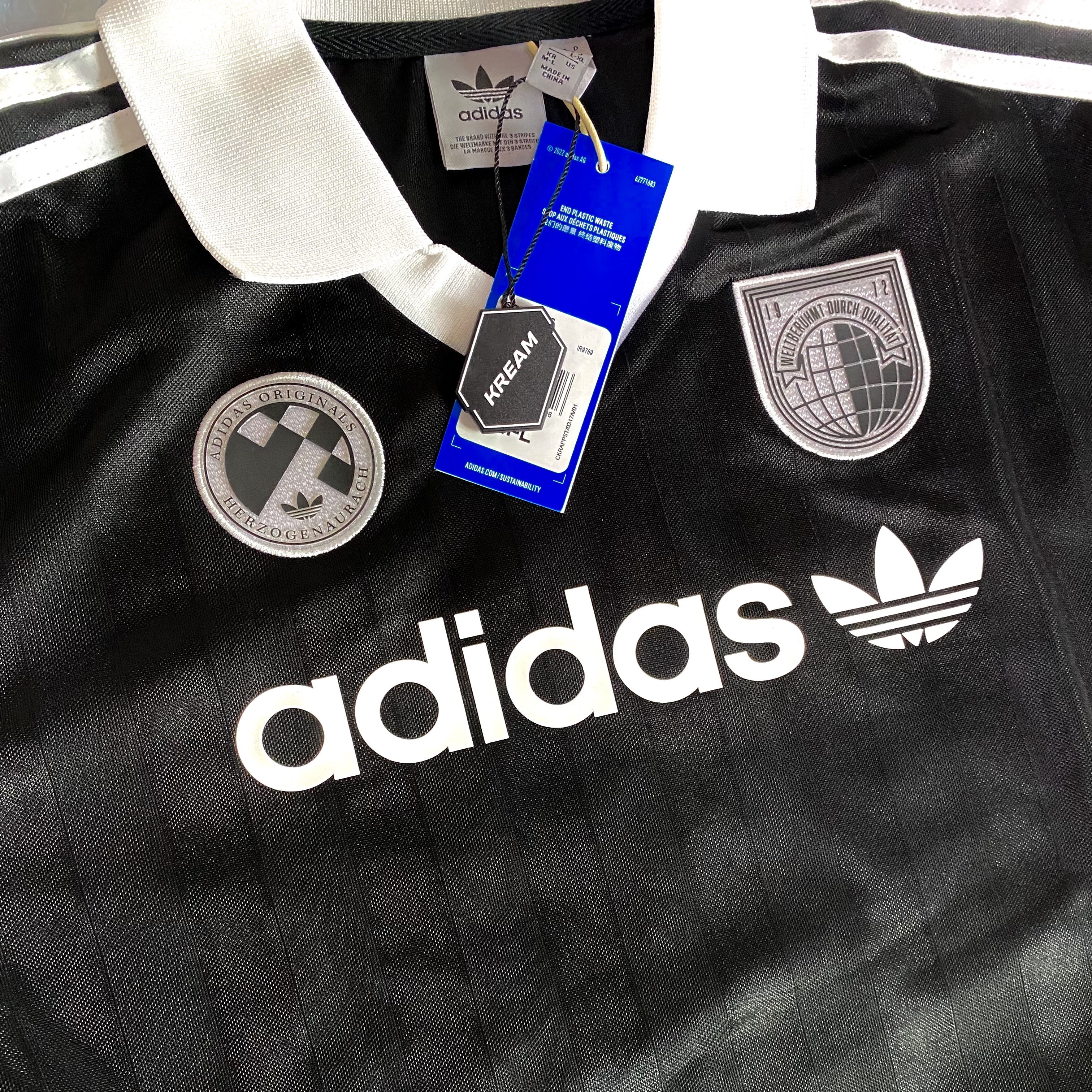 (W) Adidas Football Long Sleeve T-Shirt Black - KR Sizing 착용 스타일