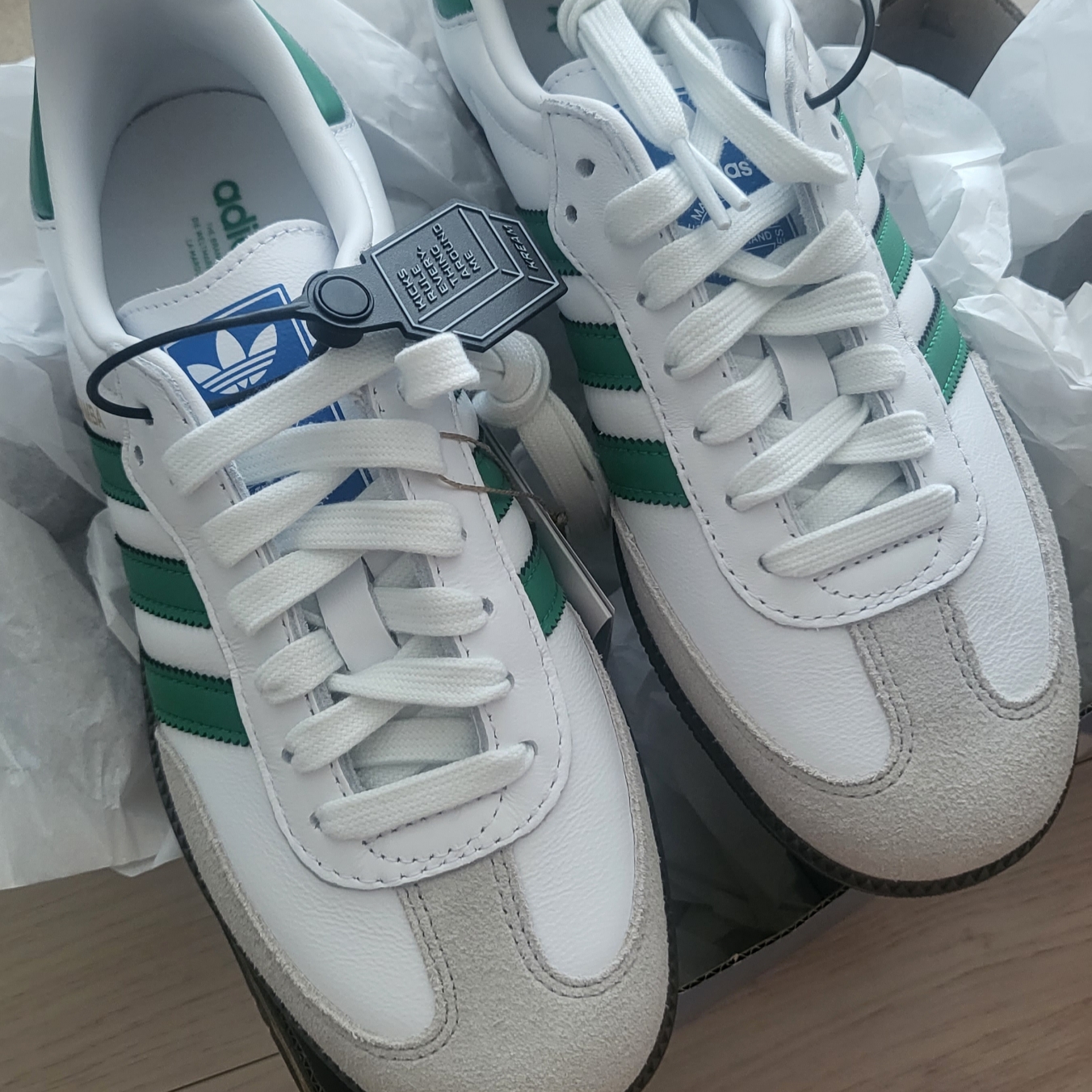 Adidas Samba OG White Green 착용 스타일