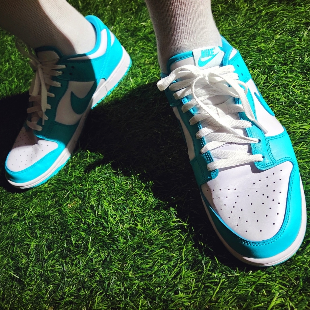 Nike Dunk Low White Clear Jade 착용 스타일 - 4