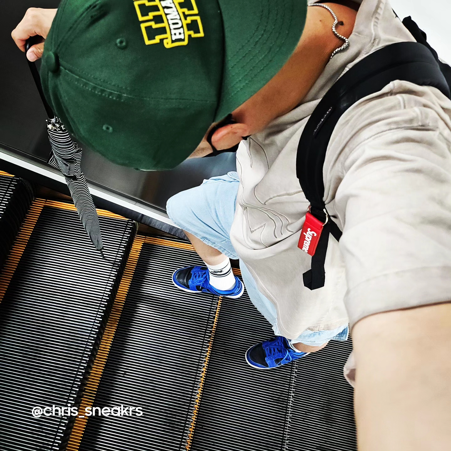 Human Made 5-Panel Twill Cap #1 Green, Supreme Webbing Keychain Red - 23SS 착용 스타일 - 2