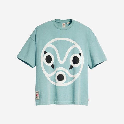 리바이스 x 모노노케 히메 산 마스크 티셔츠 블루