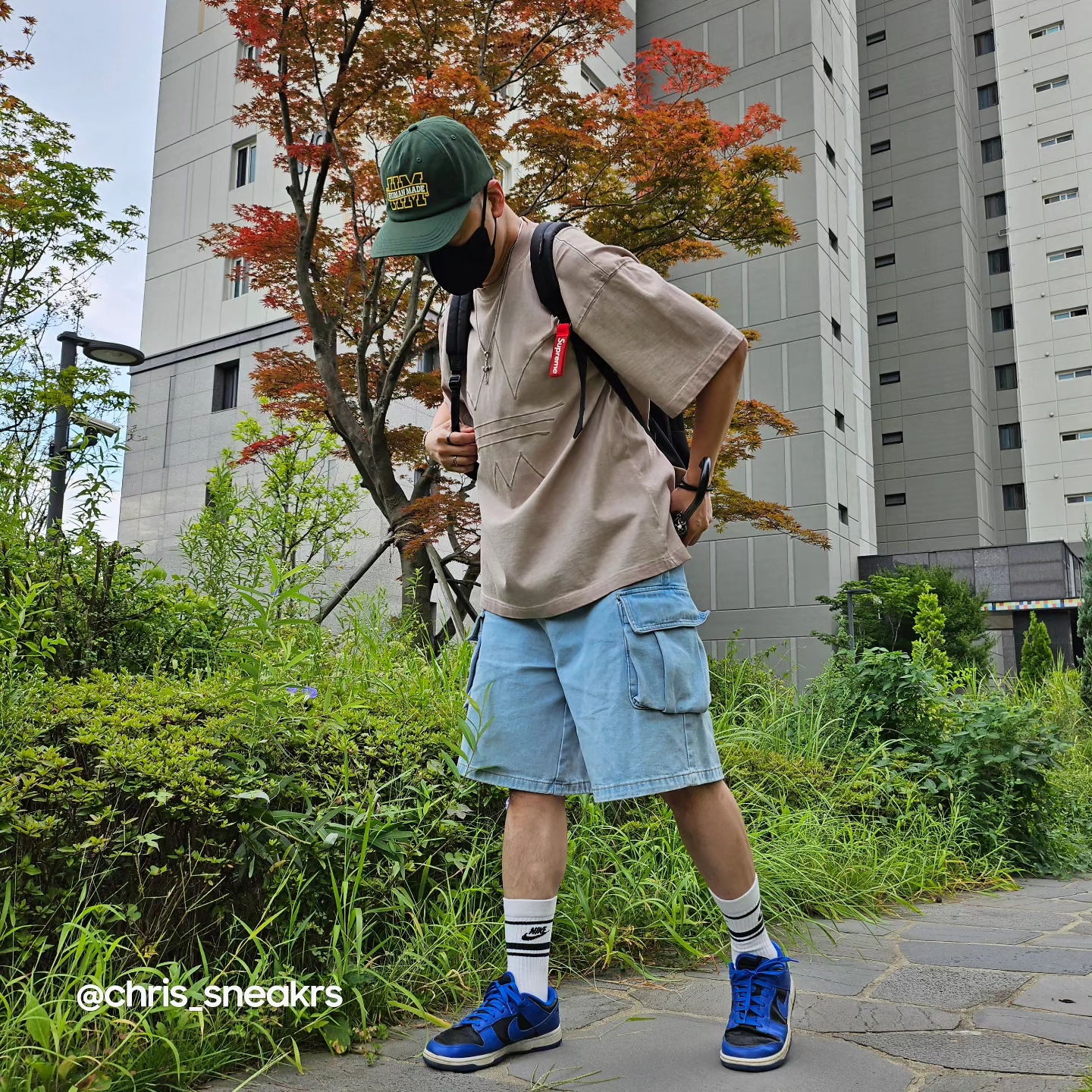 Human Made 5-Panel Twill Cap #1 Green, Supreme Webbing Keychain Red - 23SS 착용 스타일 - 3