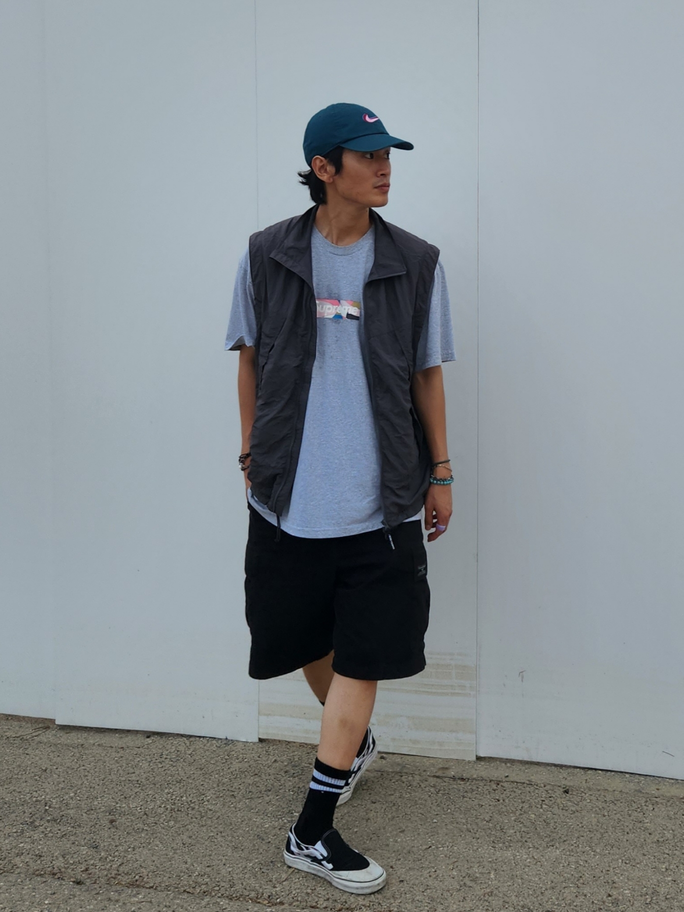 Supreme x Emilio Pucci Box Logo T-Shirt Heather Grey Dusty Pink - 21SS 착용 스타일 - 2