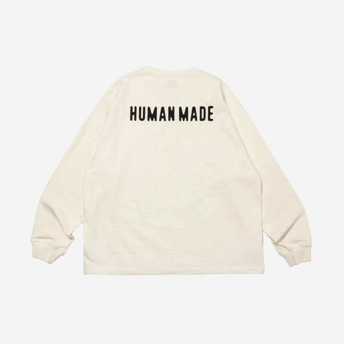 휴먼 메이드 오버사이즈 헨리넥 롱슬리브 티셔츠 화이트 | Human Made