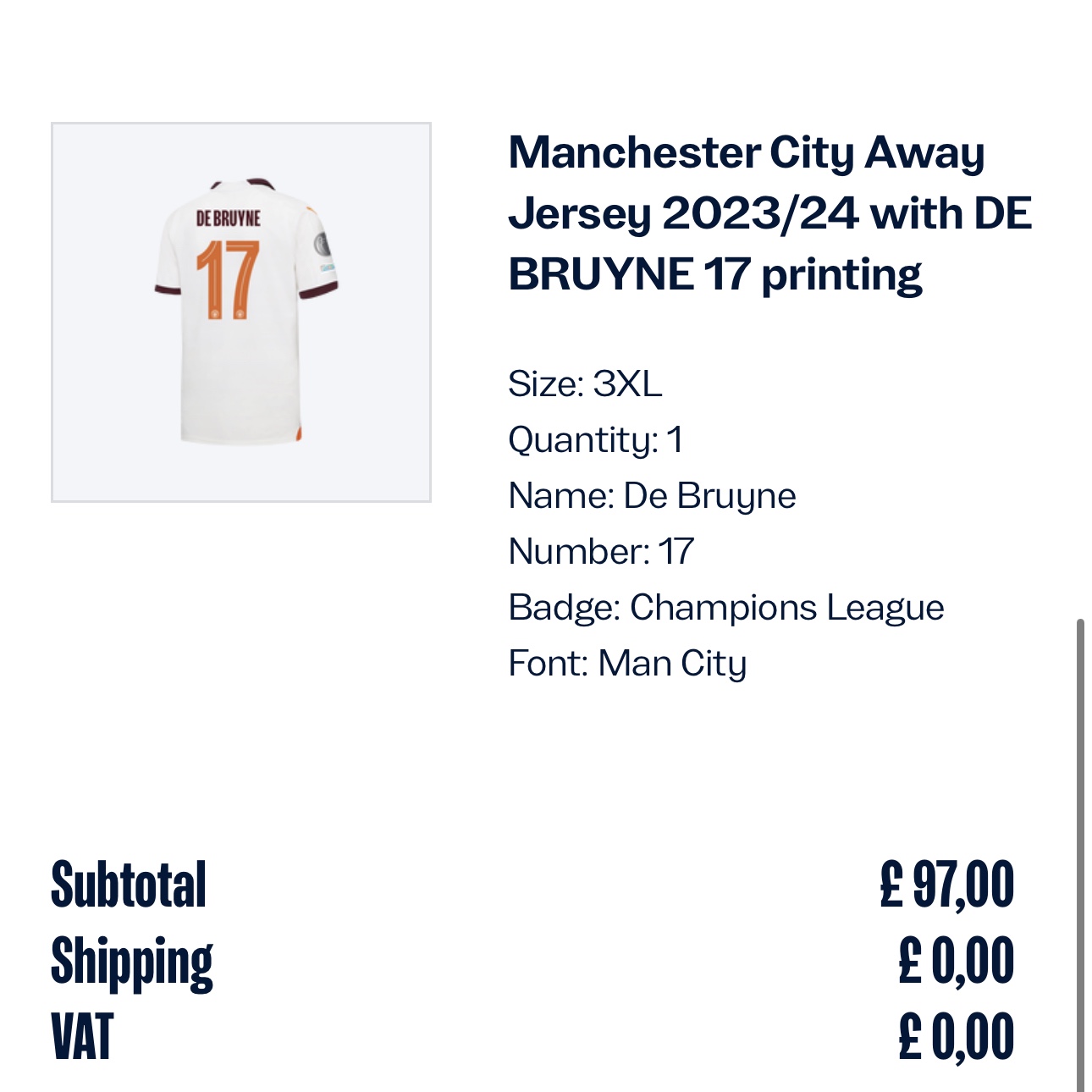 Puma Manchester City 2023/24 Home Jersey Team Light Blue Kevin De Bruyne (Premier League Full Marking Ver.) 착용 스타일