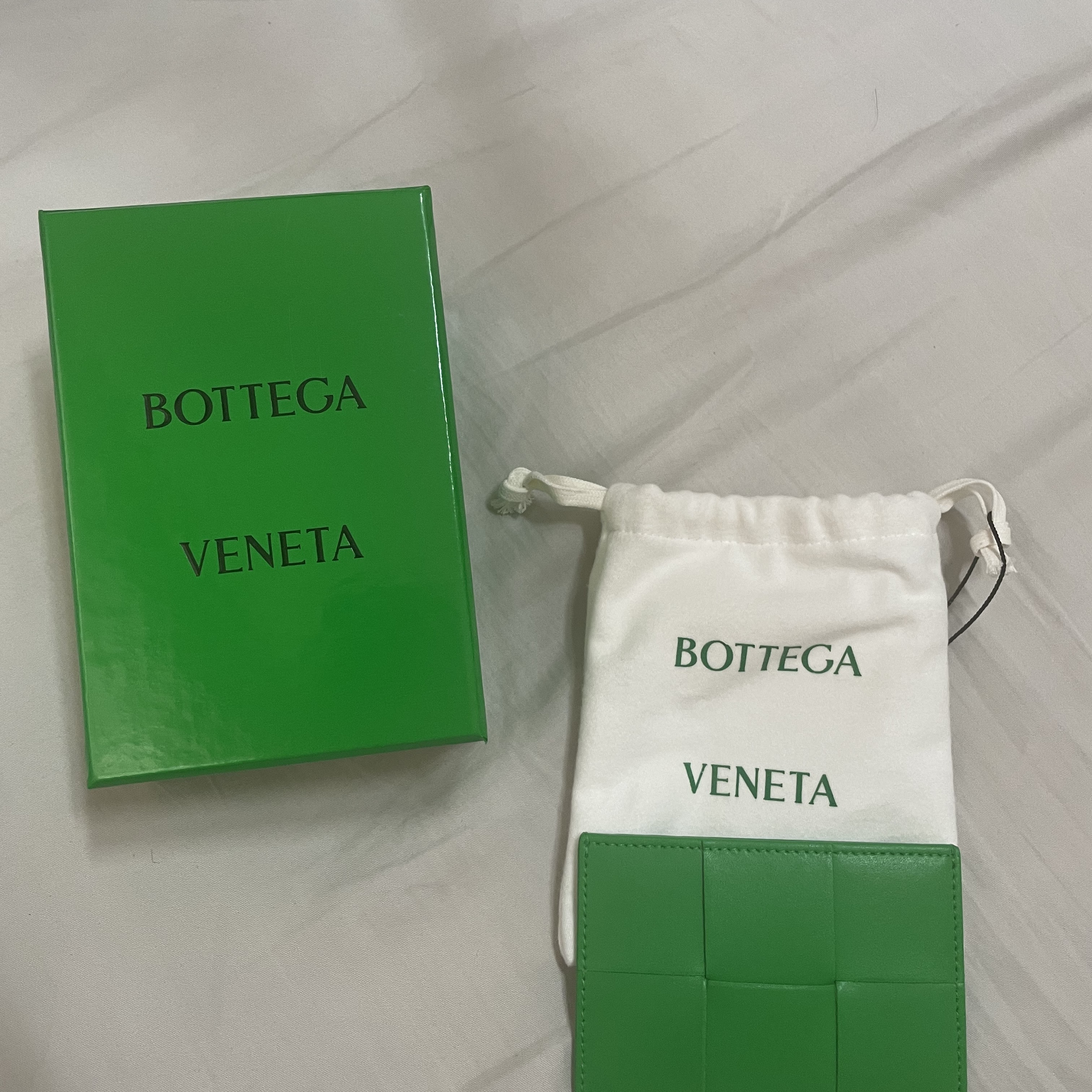 Bottega Veneta Credit Card Case Calfskin Parakeet 착용 스타일 - 2
