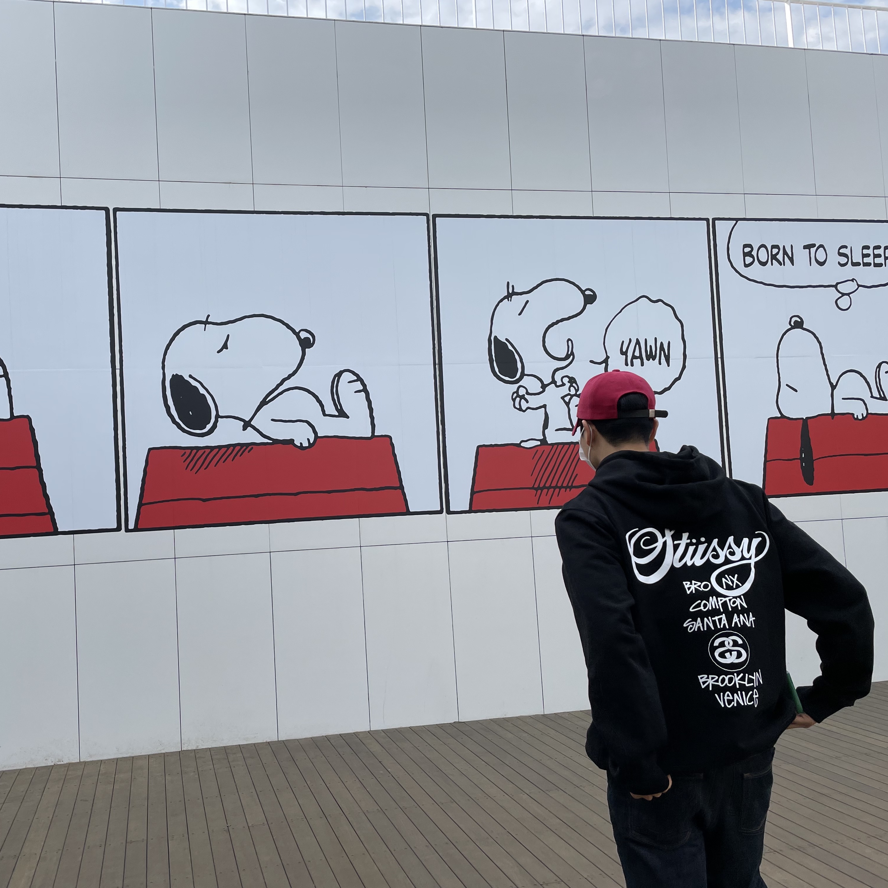 Stussy World Tour Hoodie Black 2021 착용 스타일 - 1