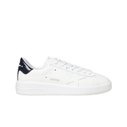 Golden Goose Purestar White Blue Shiny Leather Heel Tab Sneakers