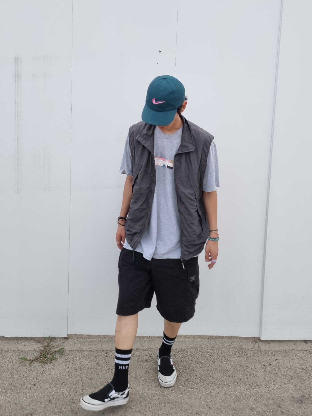 Supreme x Emilio Pucci Box Logo T-Shirt Heather Grey Dusty Pink - 21SS 착용 스타일 - 3