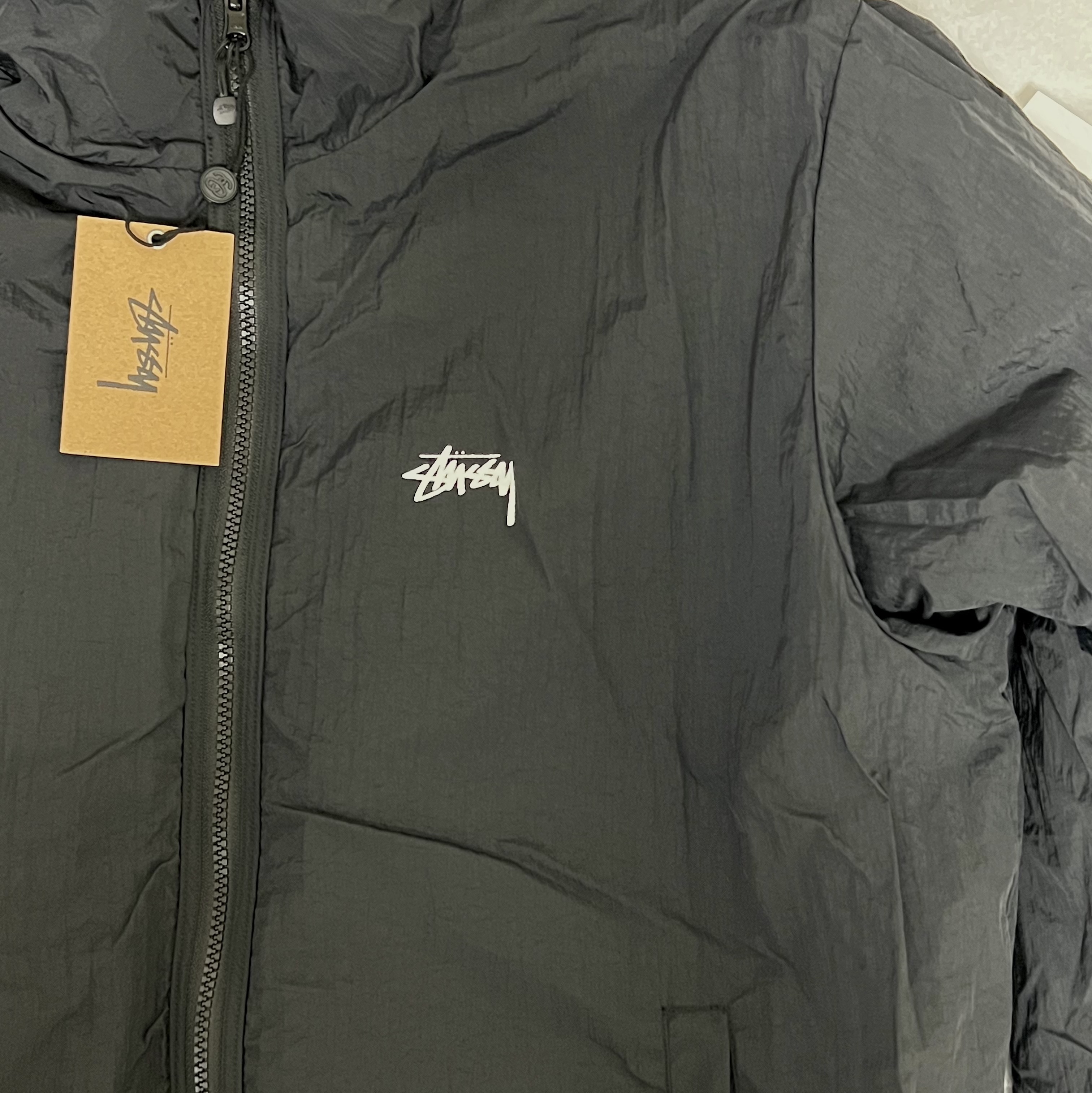 Stussy Sherpa Reversible Jacket Black 착용 스타일 - 2