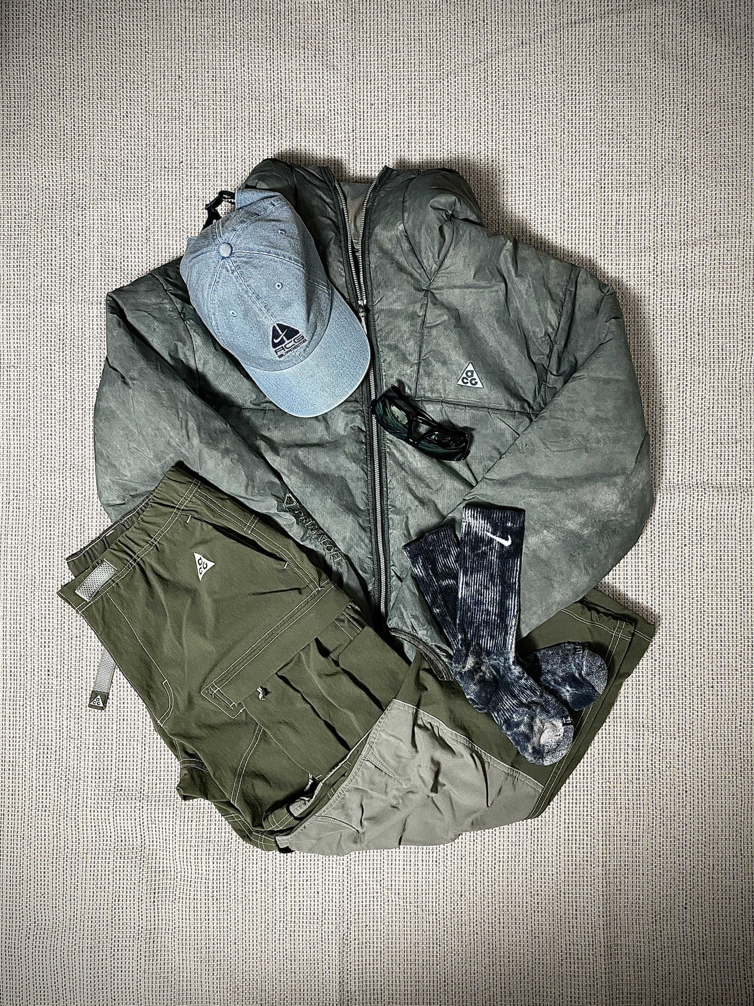 Supreme x Nike ACG Denim 6-Panel Washed Blue - 22FW, Nike NRG ACG Therma-Fit ADV Rope De Dope Light Army - Asia 착용 스타일 - 4