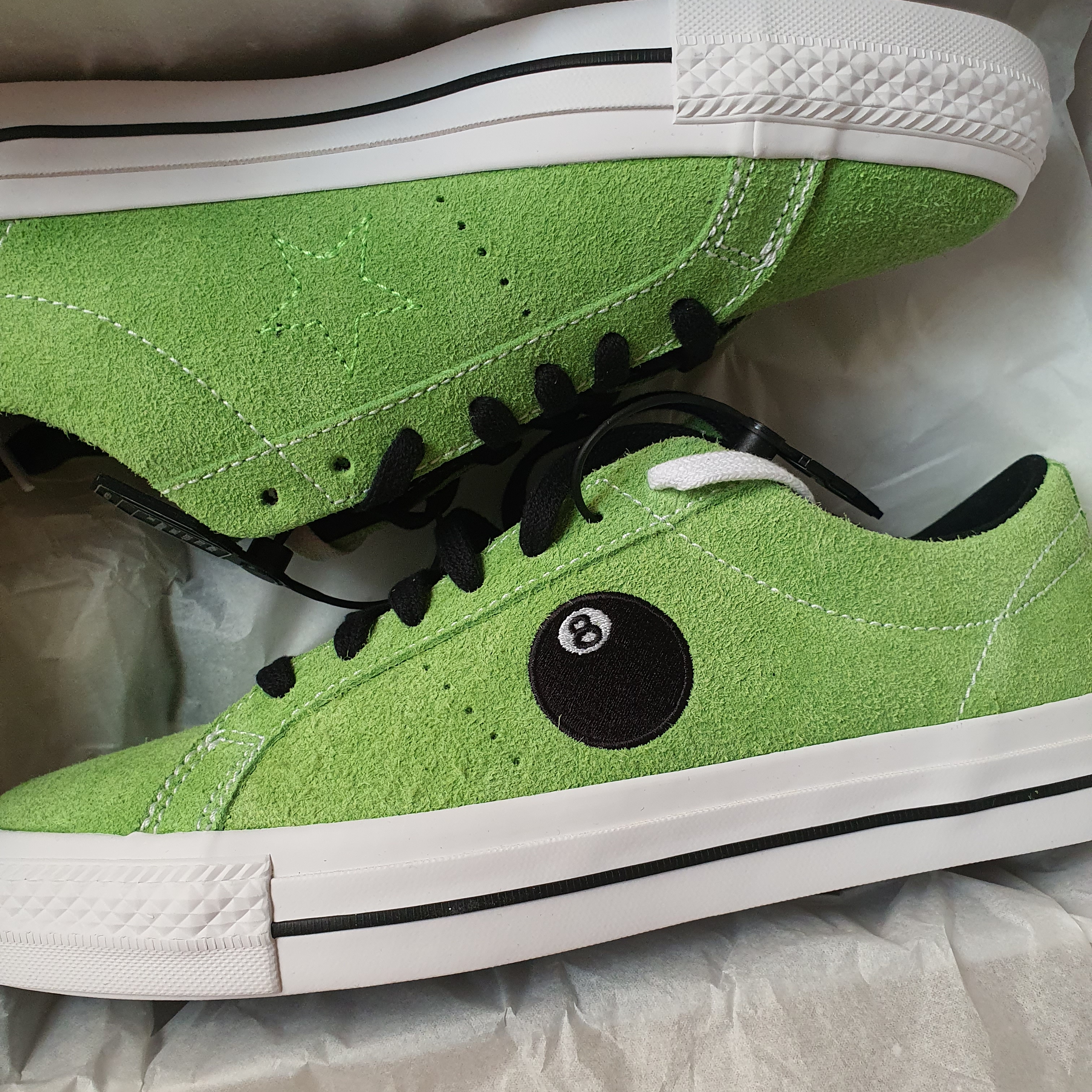 Converse x Stussy One Star Pro Ox 8 Ball Green 착용 스타일