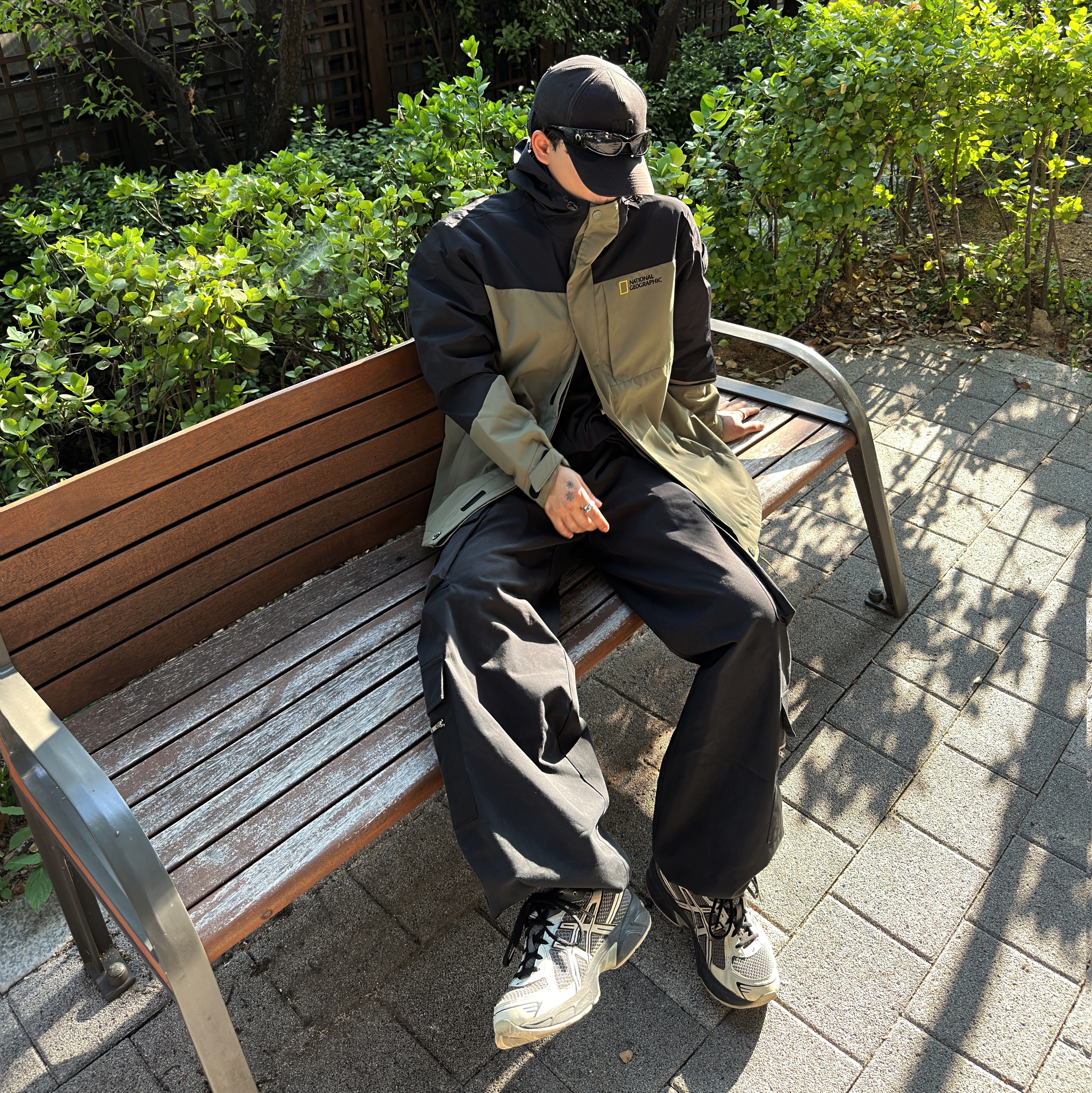 Asics x I4P Gel-1130 Mink Glacier Grey, C.P. Company Goggle Back Logo Cap Black - 21SS 착용 스타일 - 2