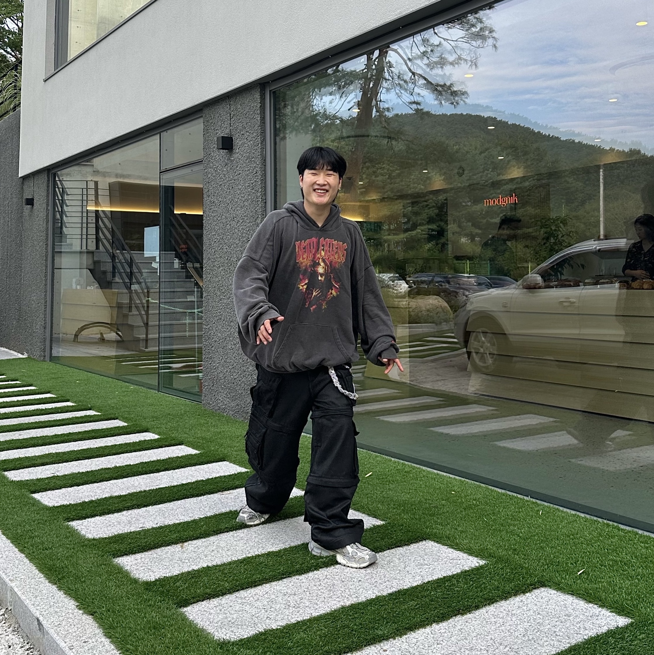 Project G/R Oversized Convertible Cargo Pants Coated Black, Undermycar Death Eaters Oversized Hoodie Fiesta - 23FW 착용 스타일 - 3