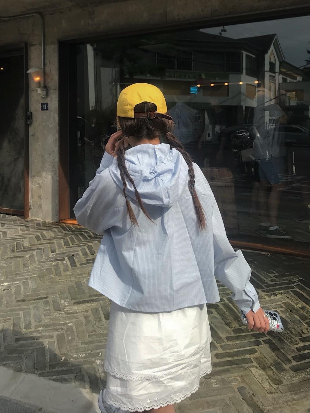 Supreme Washed Chino Twill Camp Cap Yellow - 23SS 착용 스타일 - 3