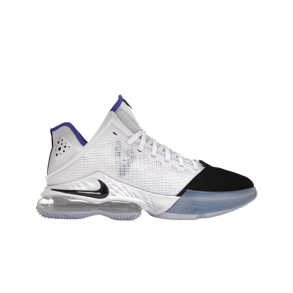 나이키 르브론 19 로우 화이트 블랙 미디엄 블루(Nike LeBron XIX Low White Black Medium Blue) - 1