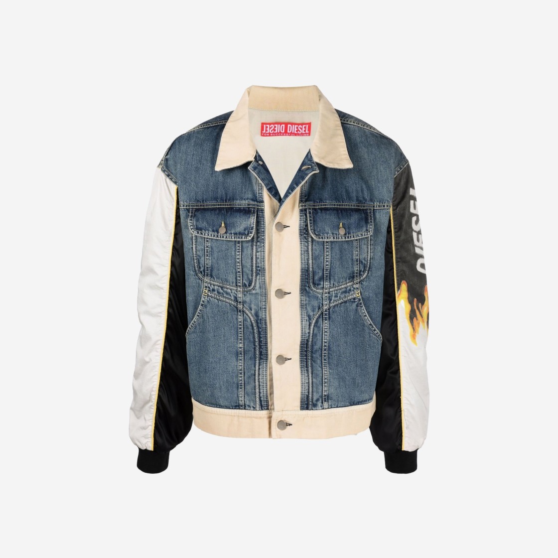 Diesel Panelled Trucker Jacket Light Blue 상세 이미지 1