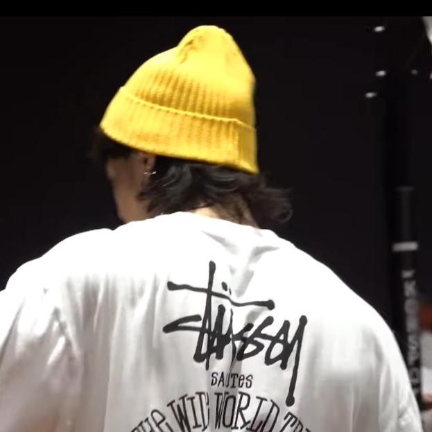 Nike x Stussy T-Shirt White (DV1774-100), Supreme Overdyed Beanie Lemon - 23SS 착용 스타일 - 2