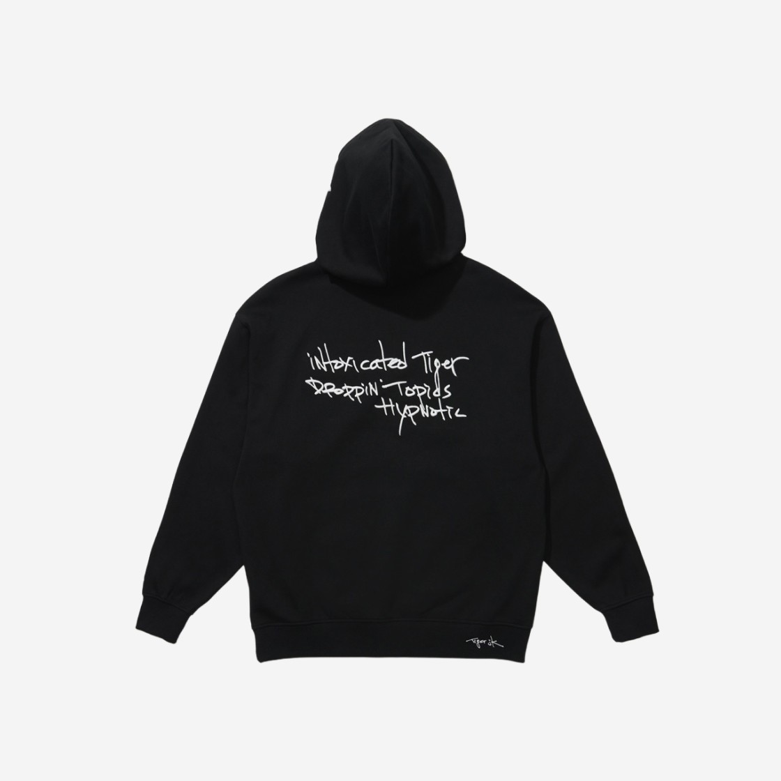 New Era x Tiger JK Handwriting Overfit Hoodie Black 상세 이미지 2