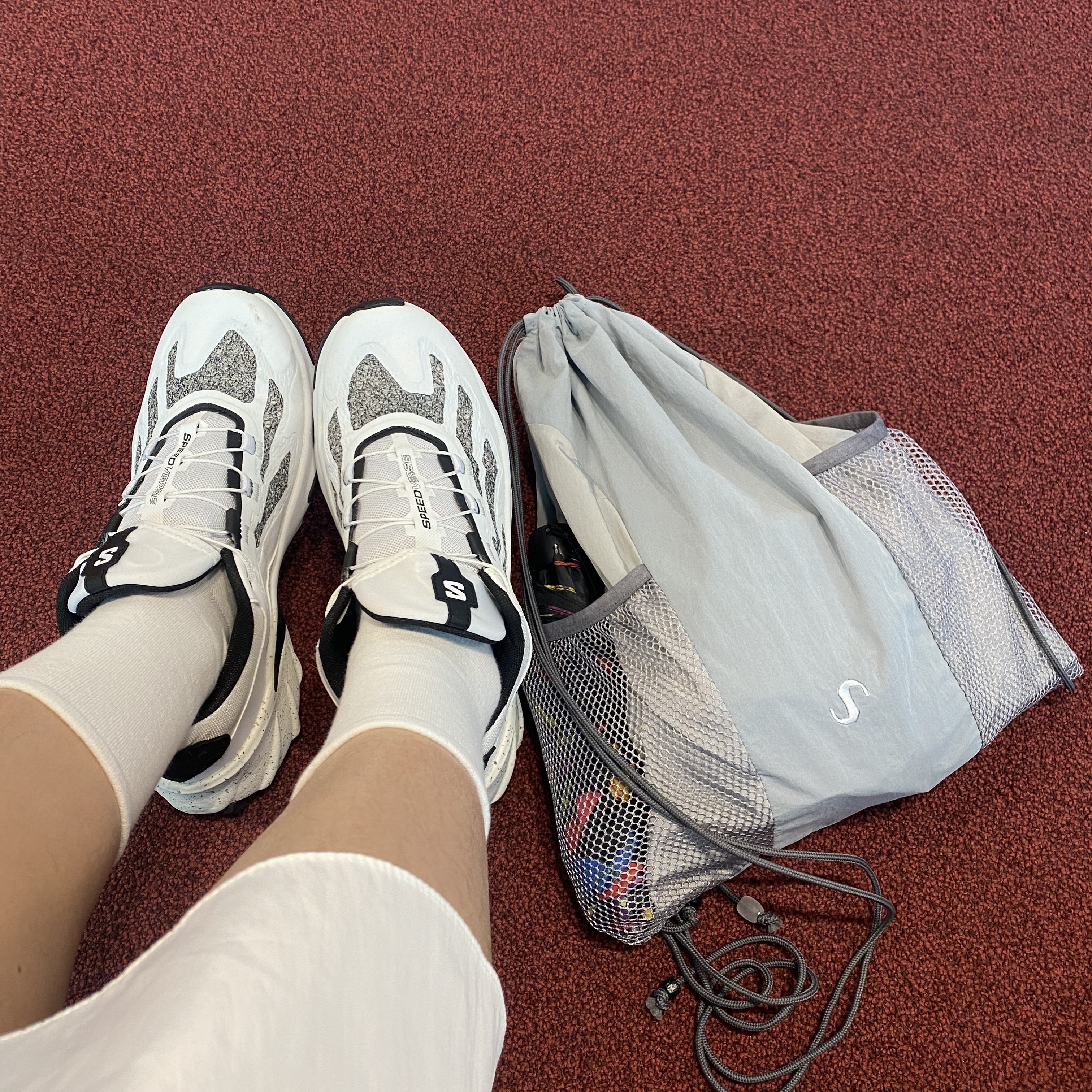 Salomon Speedverse PRG White Vanilla Ice 착용 스타일