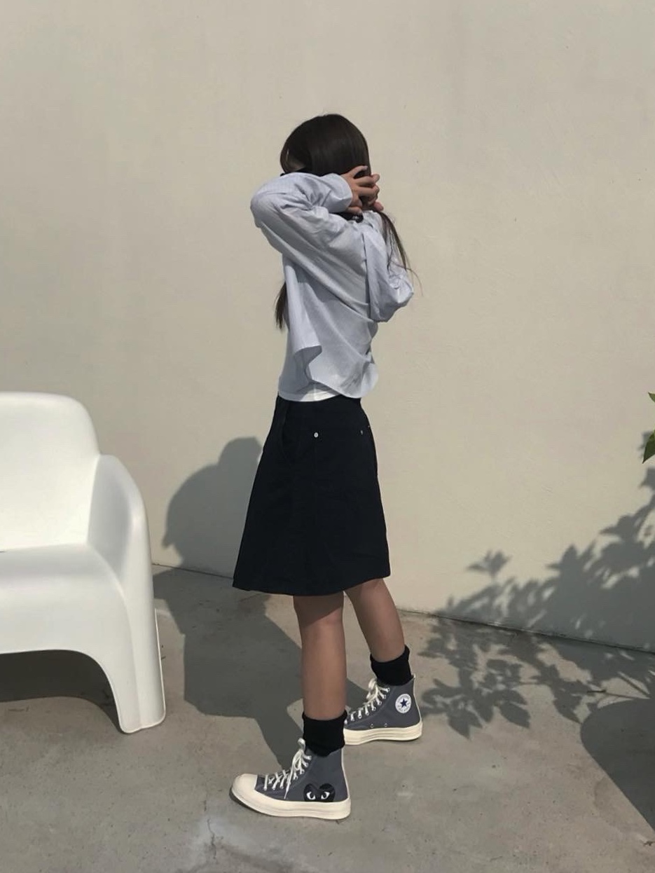 Converse x Play Comme des Garcons Chuck 70 Hi Steel Gray, Arc'teryx Mantis 1 Waistpack Orca 착용 스타일 - 2