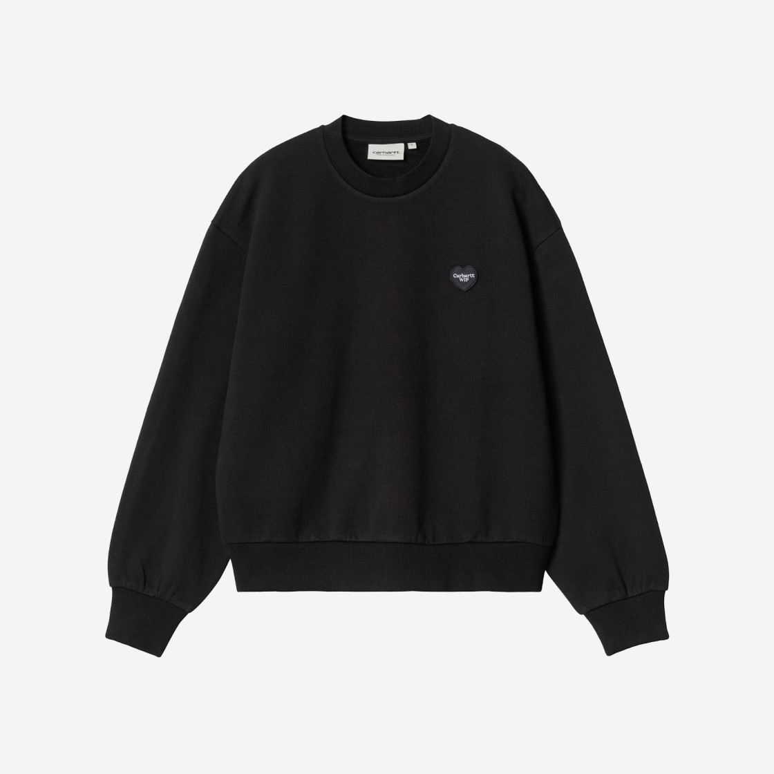 (W) Carhartt WIP Heart Patch Sweatshirt Black 상세 이미지 1