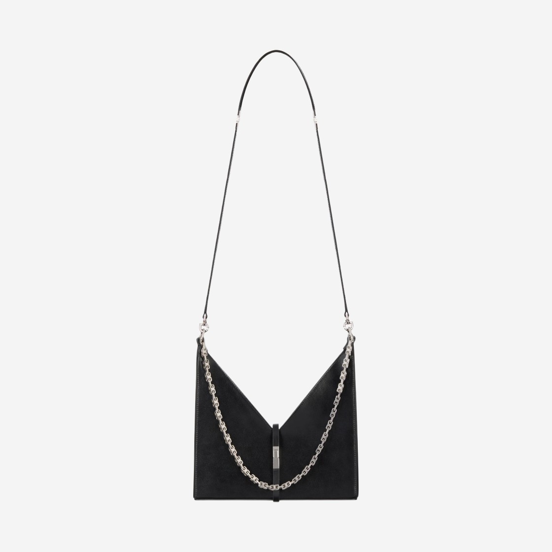 Givenchy Small Cut Out Bag in Box Leather with Chain Black 상세 이미지 3