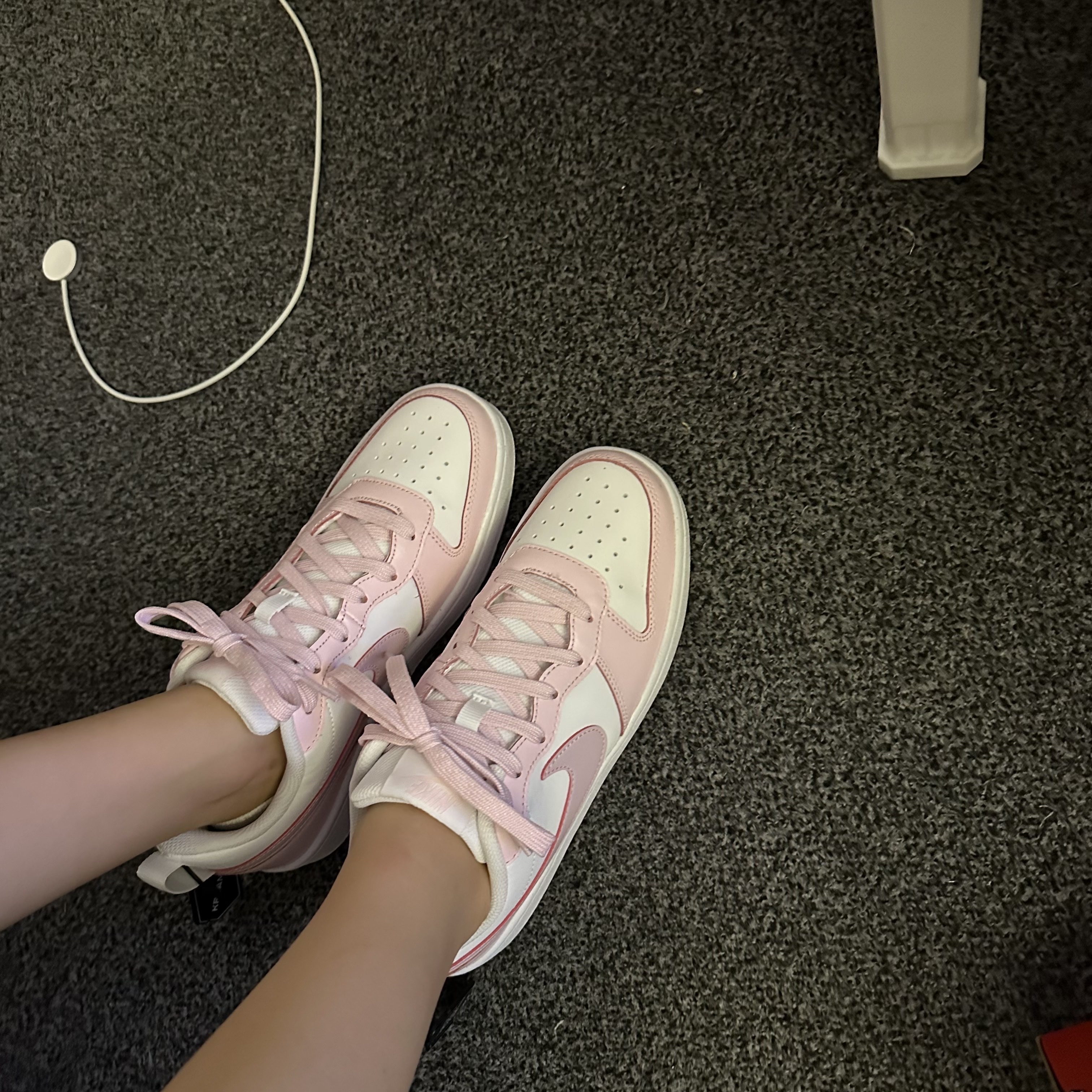 (GS) Nike Court Borough 2 SE White Pink Foam 착용 스타일 - 2