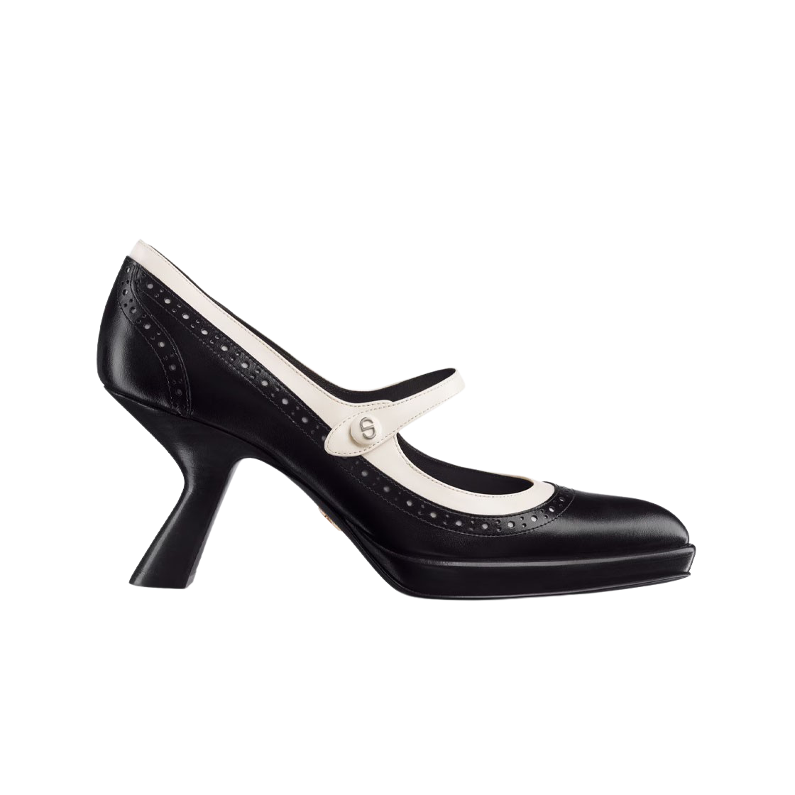 (W) 디올 스펙타디올 펌프스 퍼포레이티드 카프스킨 블랙 화이트((W) Dior Spectadior Pumps Perforated Calfskin Black White) - 1