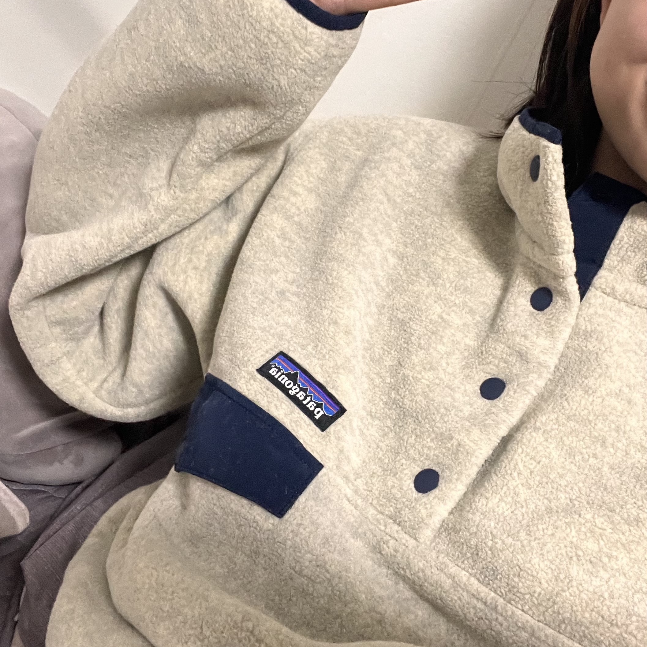 Patagonia Synchilla Snap-T Fleece Pullover Oatmeal Heather 착용 스타일