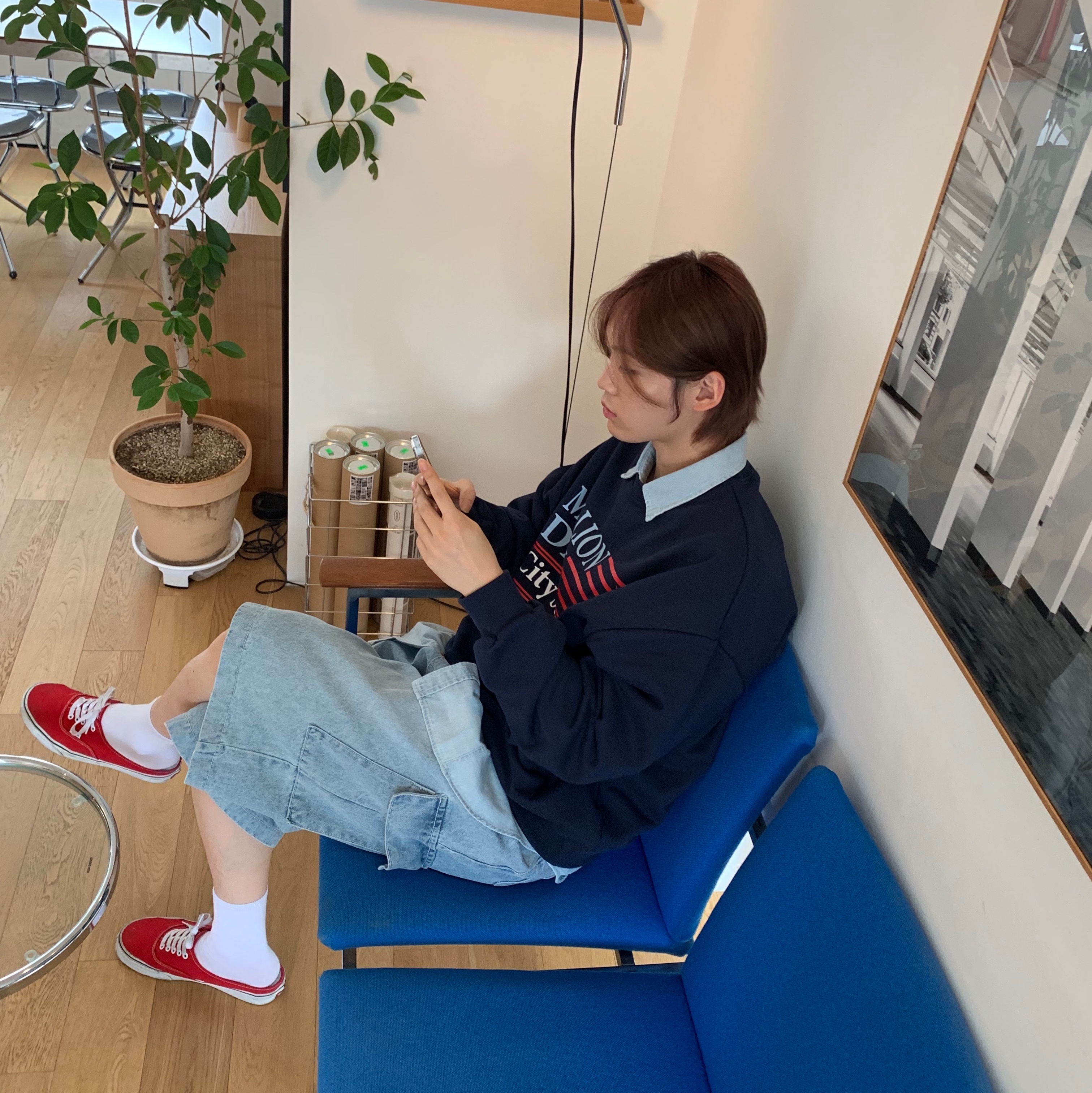 Vans Authentic Red 착용 스타일 - 2