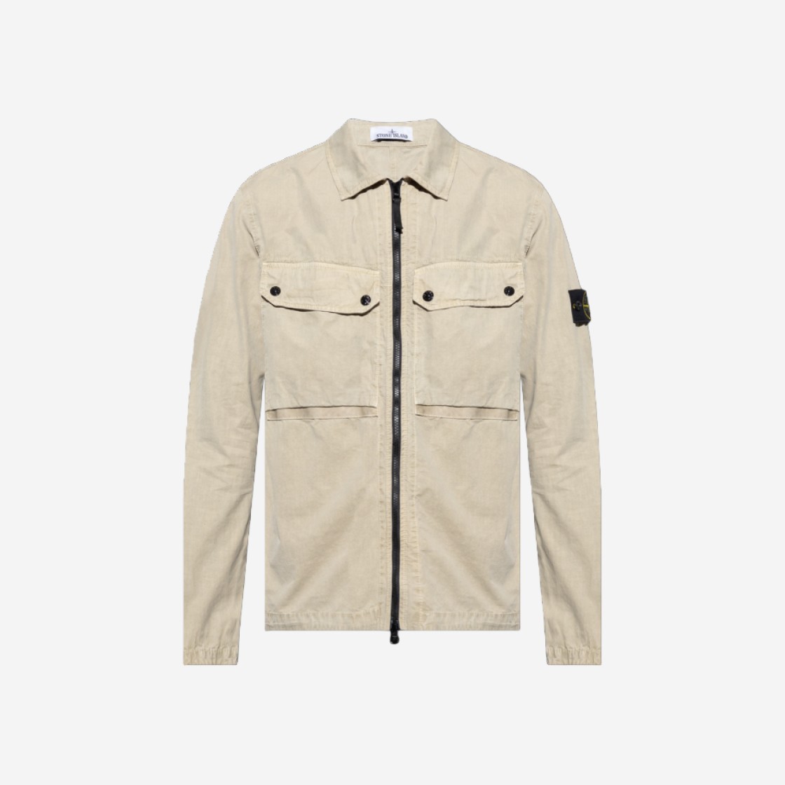 Stone Island 102WN Brushed Organic Cotton Overshirt Sand - 23FW 상세 이미지 1