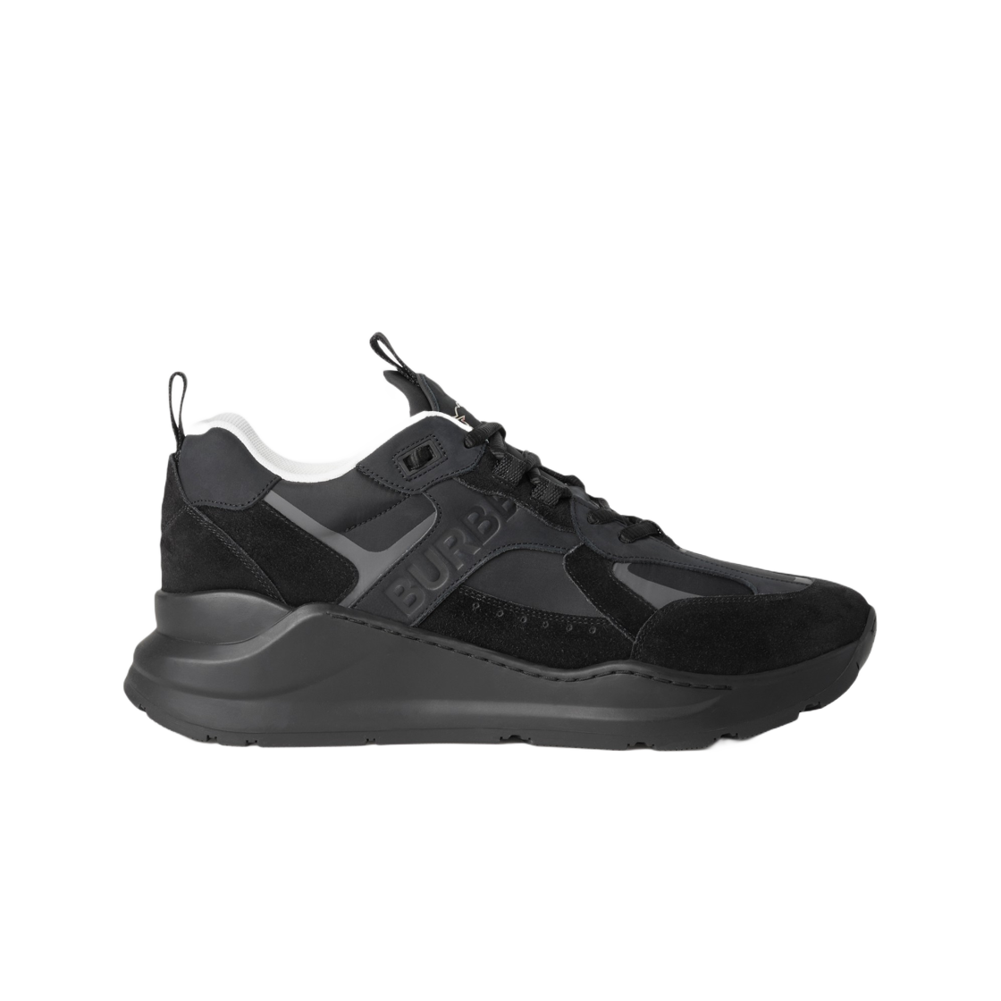 버버리 레더 스웨이드 앤 레더 스니커즈 블랙(Burberry Nylon, Suede and Leather Sneakers Black) - 1