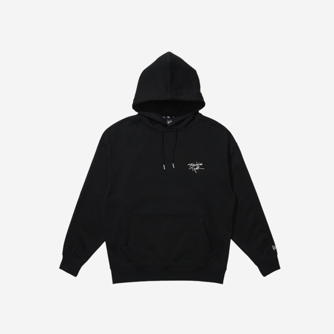 New Era x Tiger JK Handwriting Overfit Hoodie Black 상세 이미지 1