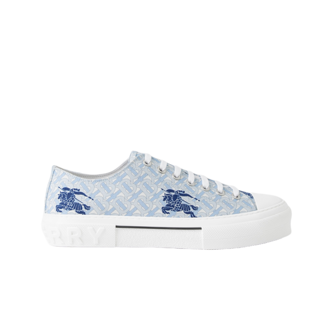 버버리 EKD 모노그램 코튼 스니커즈 페일 블루(Burberry EKD Monogram Cotton Sneakers Pale Blue) - 1