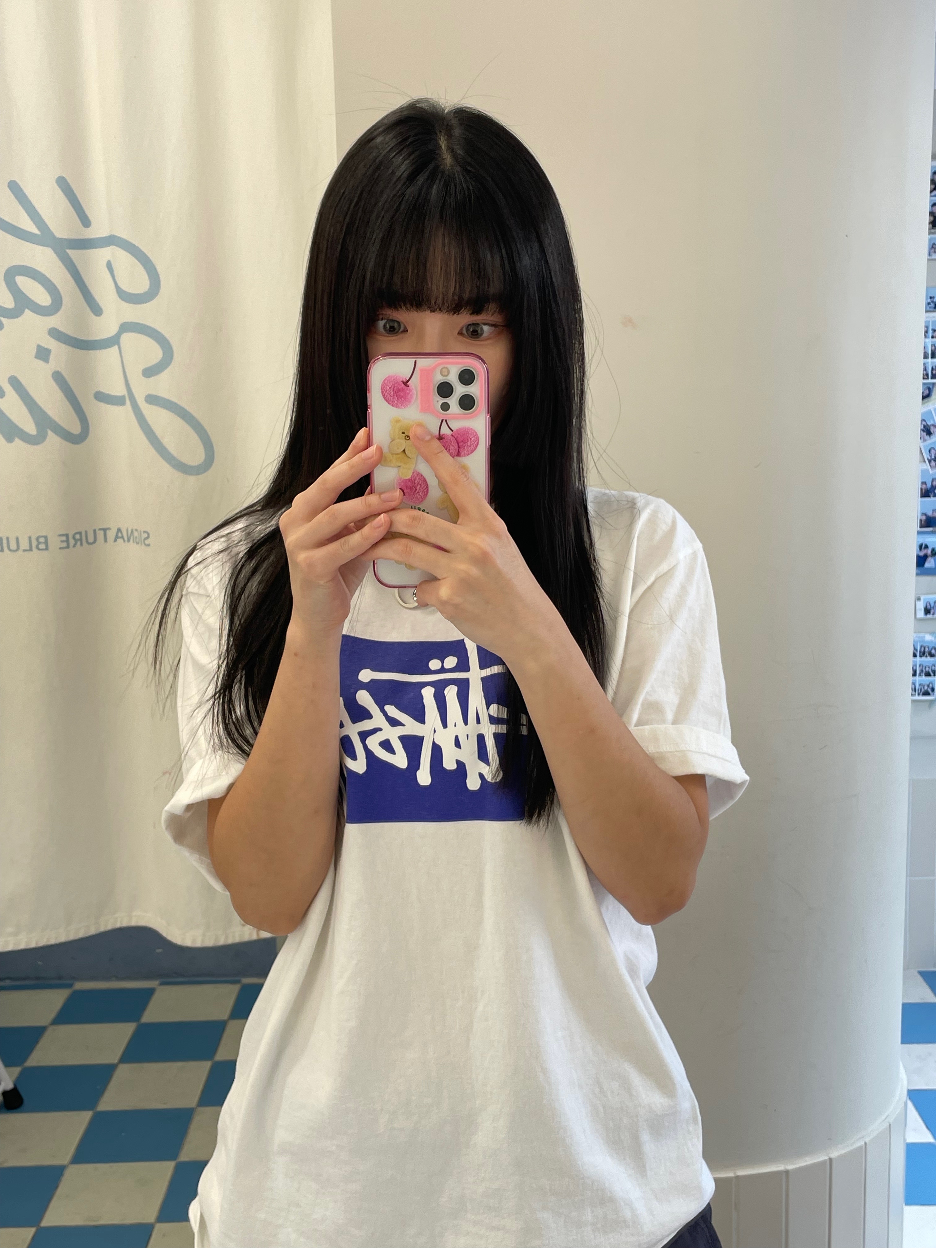 Stussy Stock Box T-Shirt White 착용 스타일 - 5