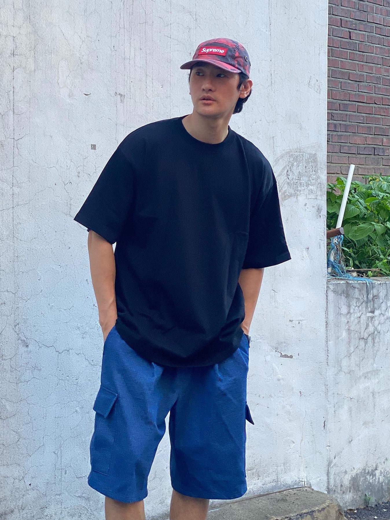 Supreme Military Camp Cap Red Camo - 23SS 착용 스타일 - 3