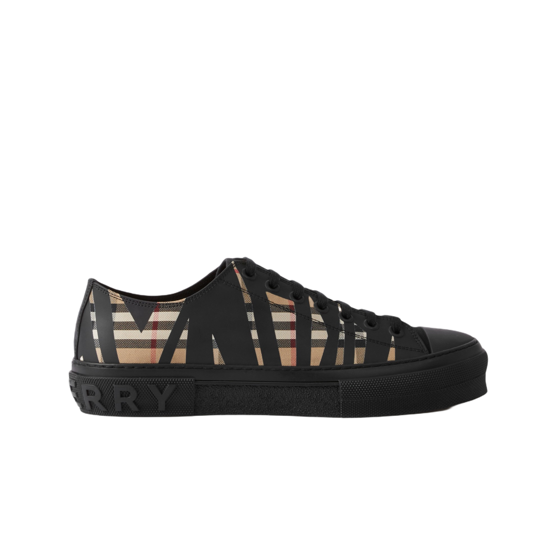 버버리 슬라이스 체크 코튼 스니커즈 아카이브 베이지(Burberry Sliced Check Cotton Sneakers Archive Beige) - 1