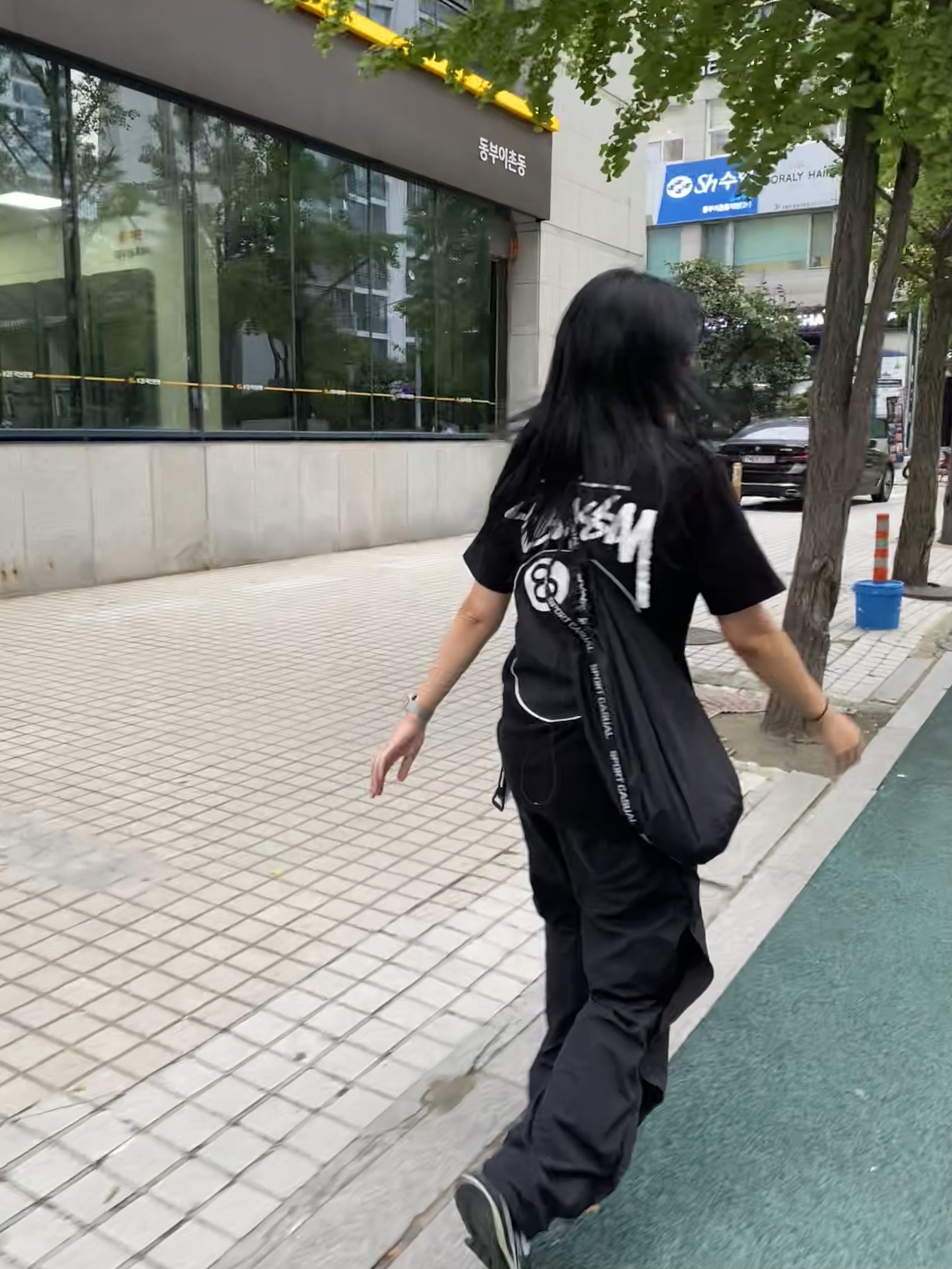 Sansan Gear Wave Pants Black - 22SS, Nike x Sacai VaporWaffle Black White 착용 스타일 - 2